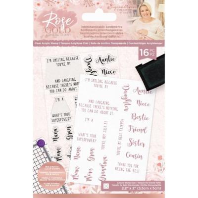 Crafter's Companion Rose Gold Clear Stamps - Interchangeable Sentiments